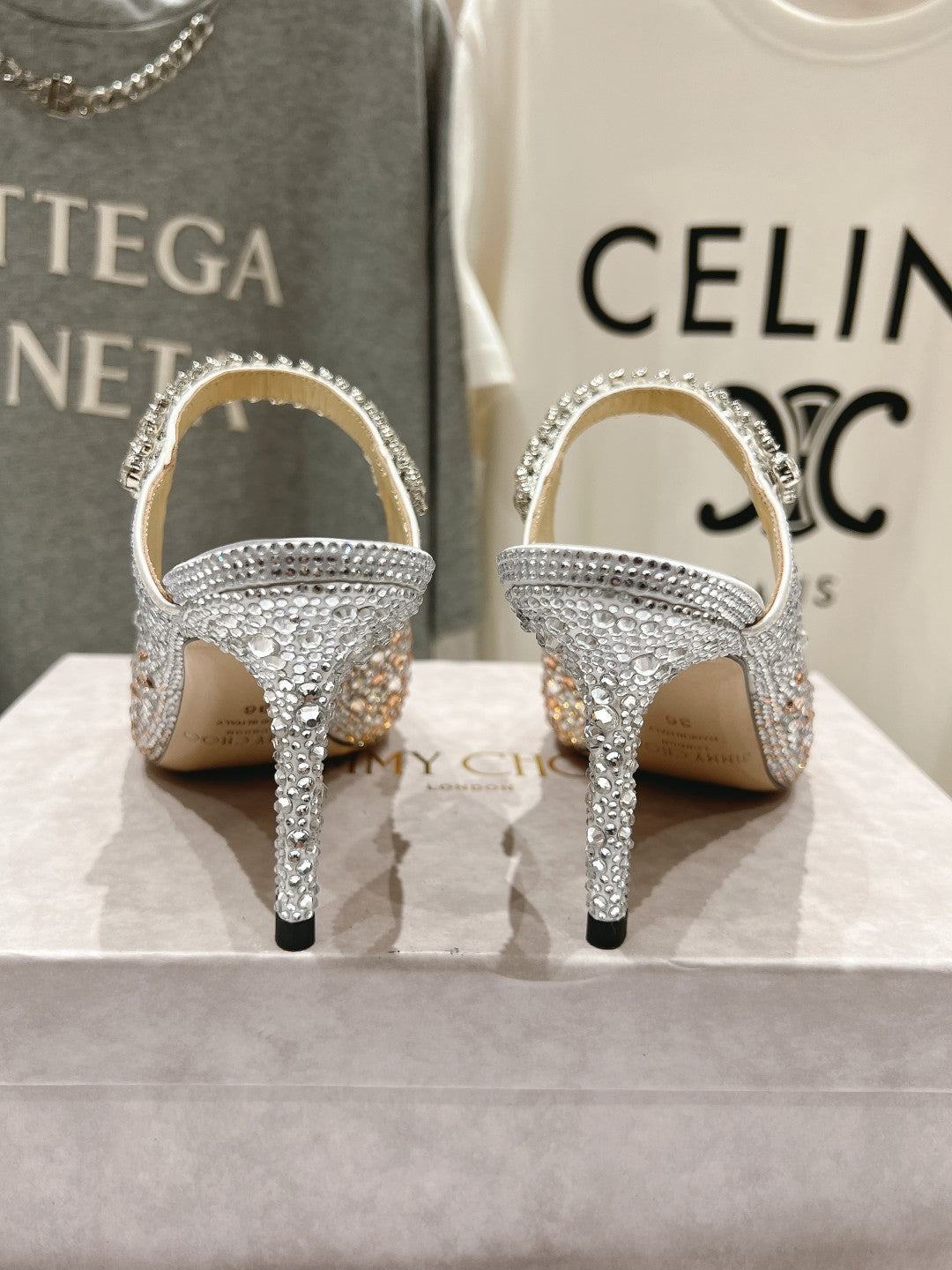 Jimmy Choo Bing Slingback Diamond High-Heeled Sandals