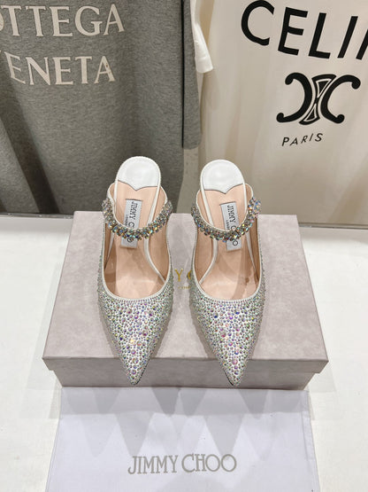 Jimmy Choo Bing Slingback Diamond High-Heeled Sandals