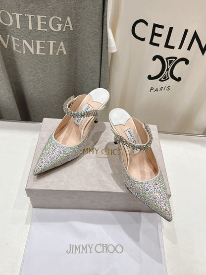 Jimmy Choo Bing Slingback Diamond High-Heeled Sandals
