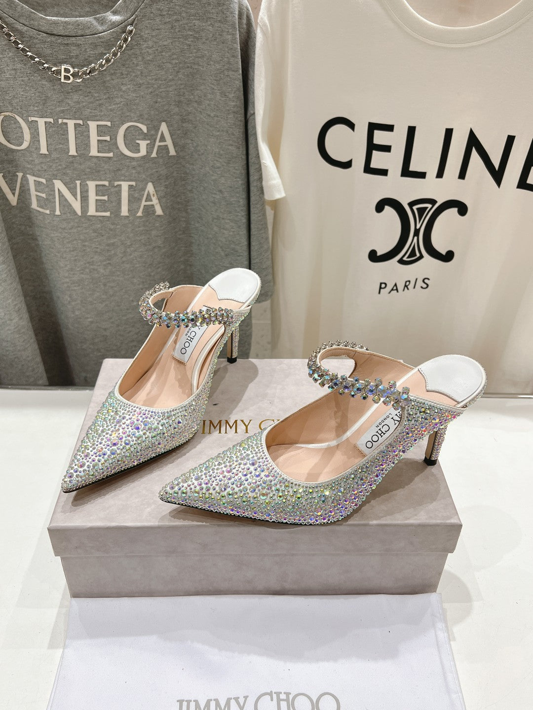 Jimmy Choo Bing Slingback Diamond High-Heeled Sandals