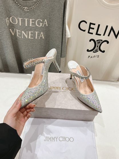 Jimmy Choo Bing Slingback Diamond High-Heeled Sandals