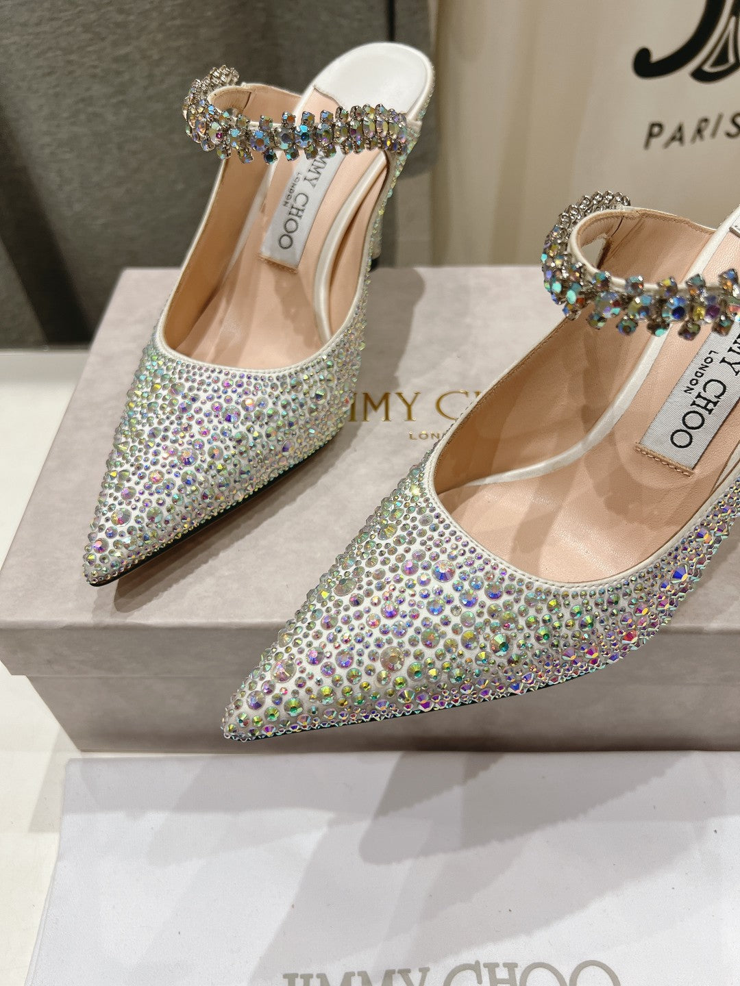 Jimmy Choo Bing Slingback Diamond High-Heeled Sandals