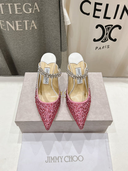 Jimmy Choo Bing Slingback Diamond High-Heeled Sandals