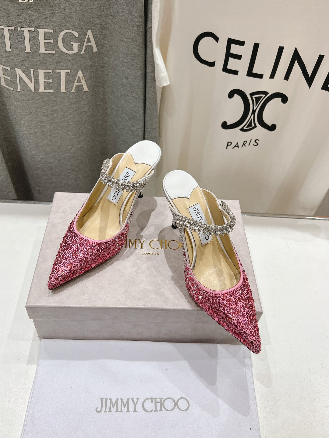 Jimmy Choo Bing Slingback Diamond High-Heeled Sandals