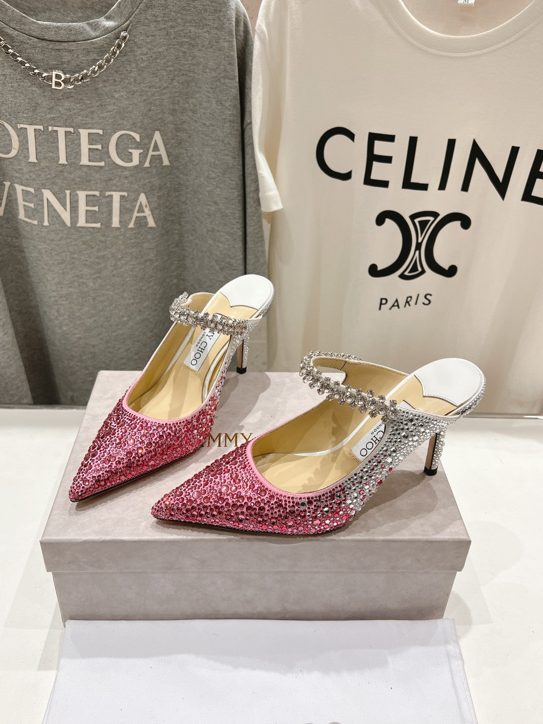 Jimmy Choo Bing Slingback Diamond High-Heeled Sandals
