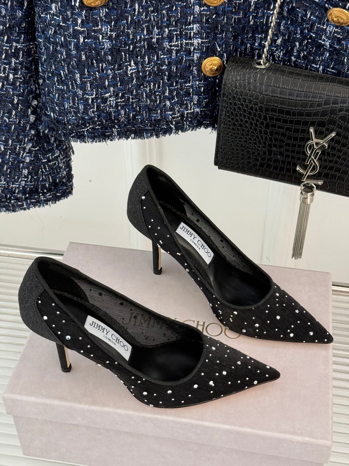 Jimmy Choo Classic Mesh High Heels