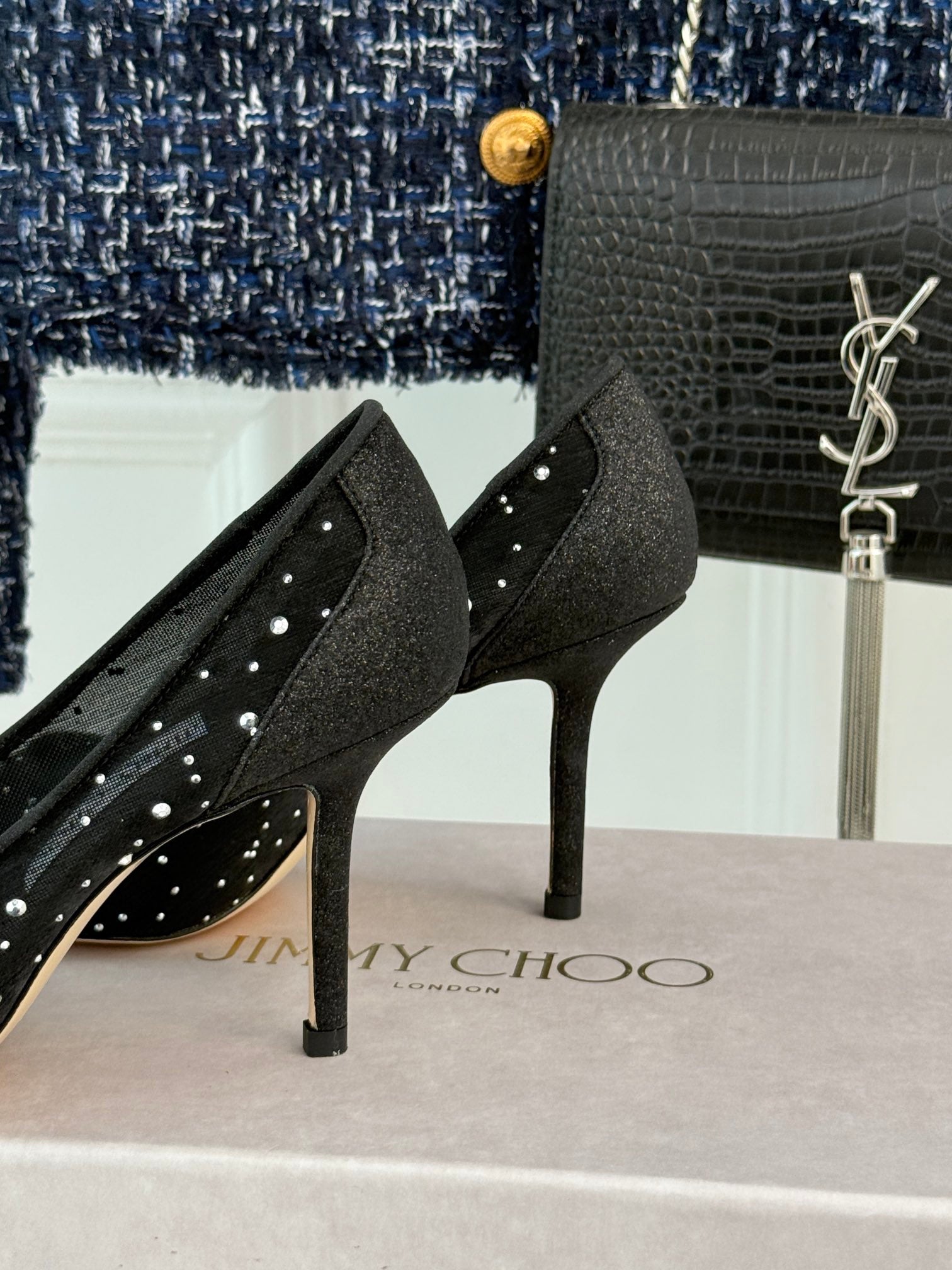 Jimmy Choo Classic Mesh High Heels