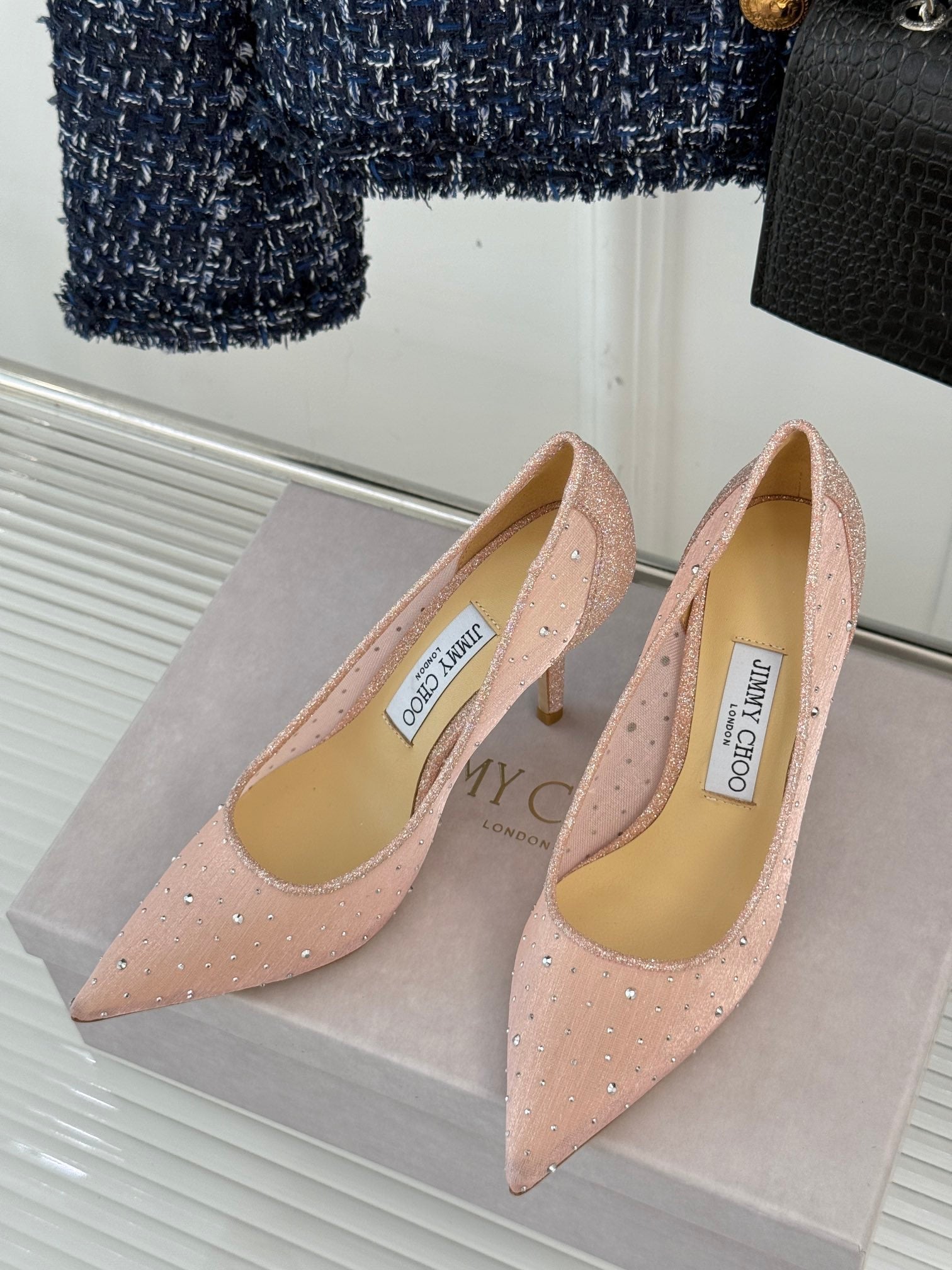 Jimmy Choo Classic Mesh High Heels