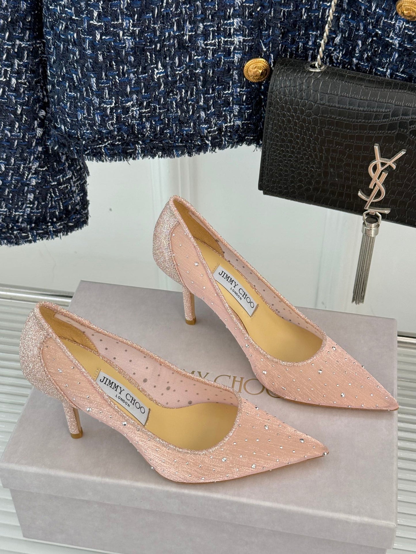 Jimmy Choo Classic Mesh High Heels