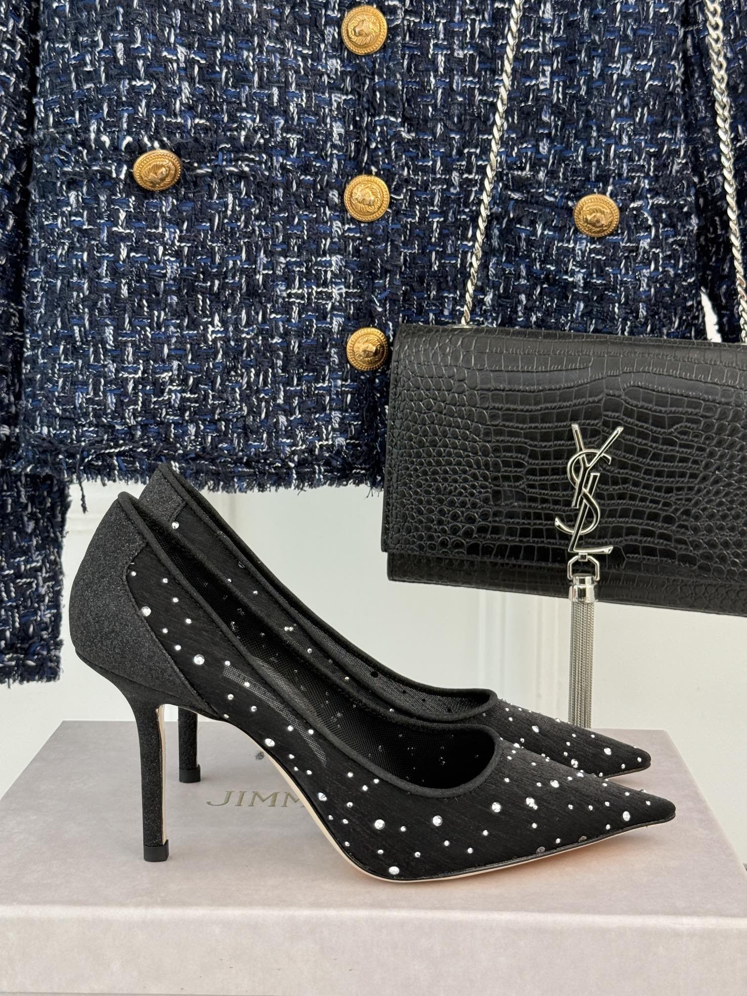 Jimmy Choo Classic Mesh High Heels