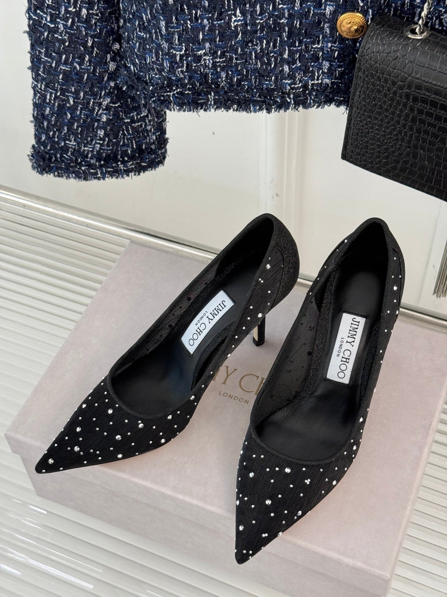 Jimmy Choo Classic Mesh High Heels