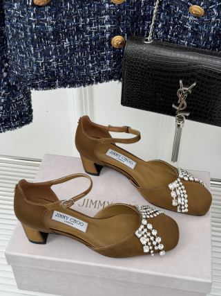 Jimmy Choo Sacaria Pearl-Embellished Satin Sandals