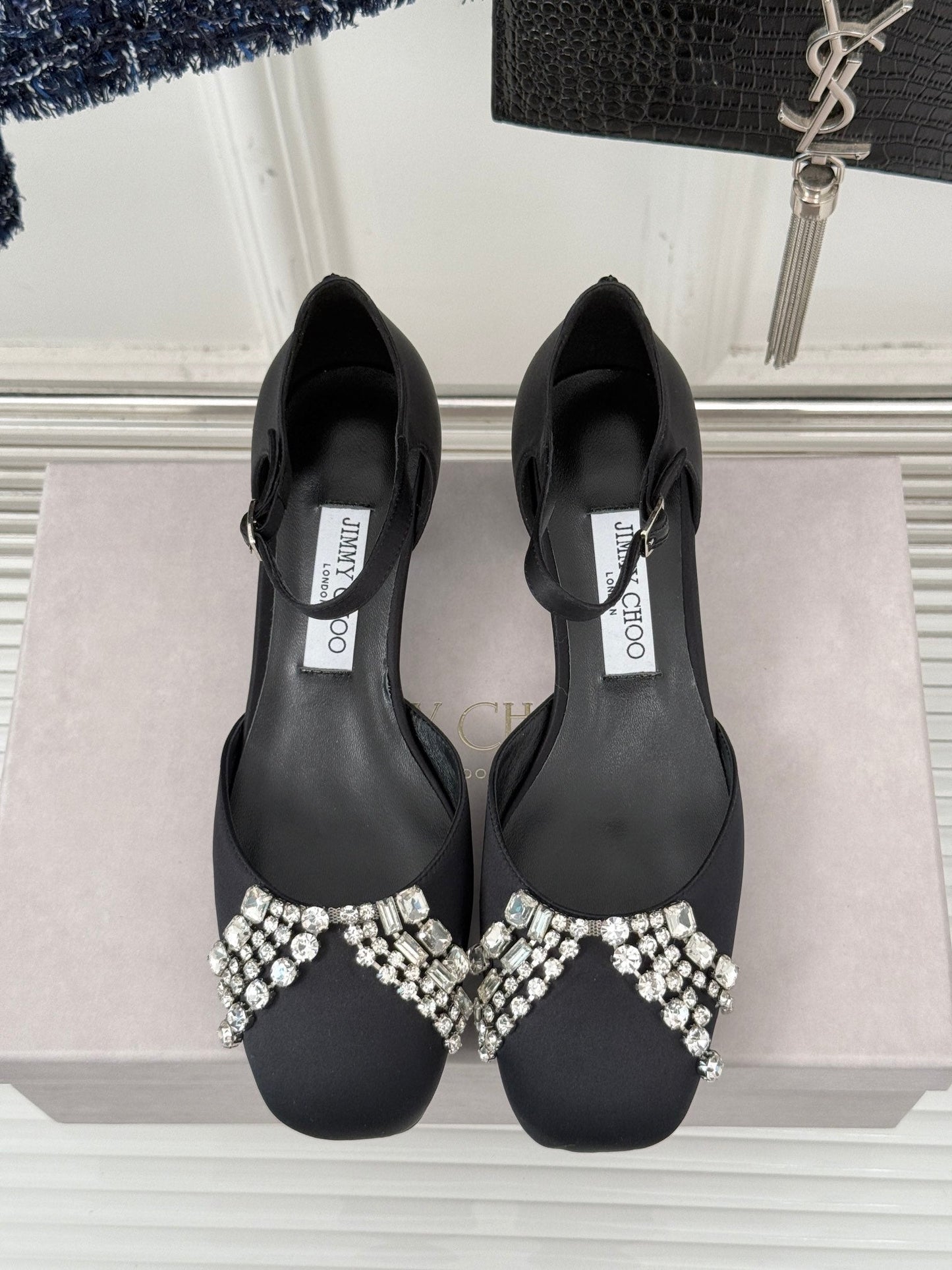 Jimmy Choo Sacaria Pearl-Embellished Satin Sandals