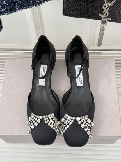 Jimmy Choo Sacaria Pearl-Embellished Satin Sandals