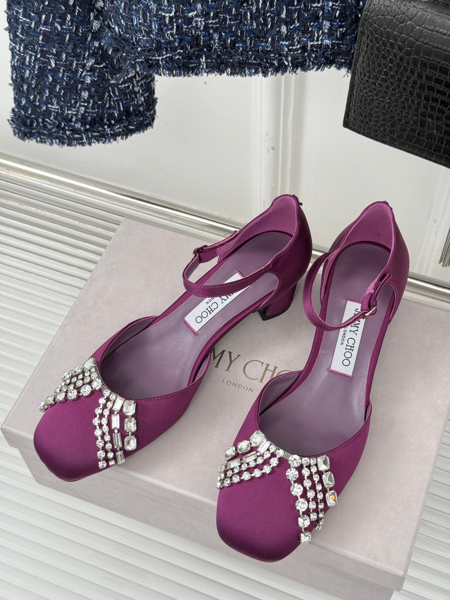 Jimmy Choo Sacaria Pearl-Embellished Satin Sandals