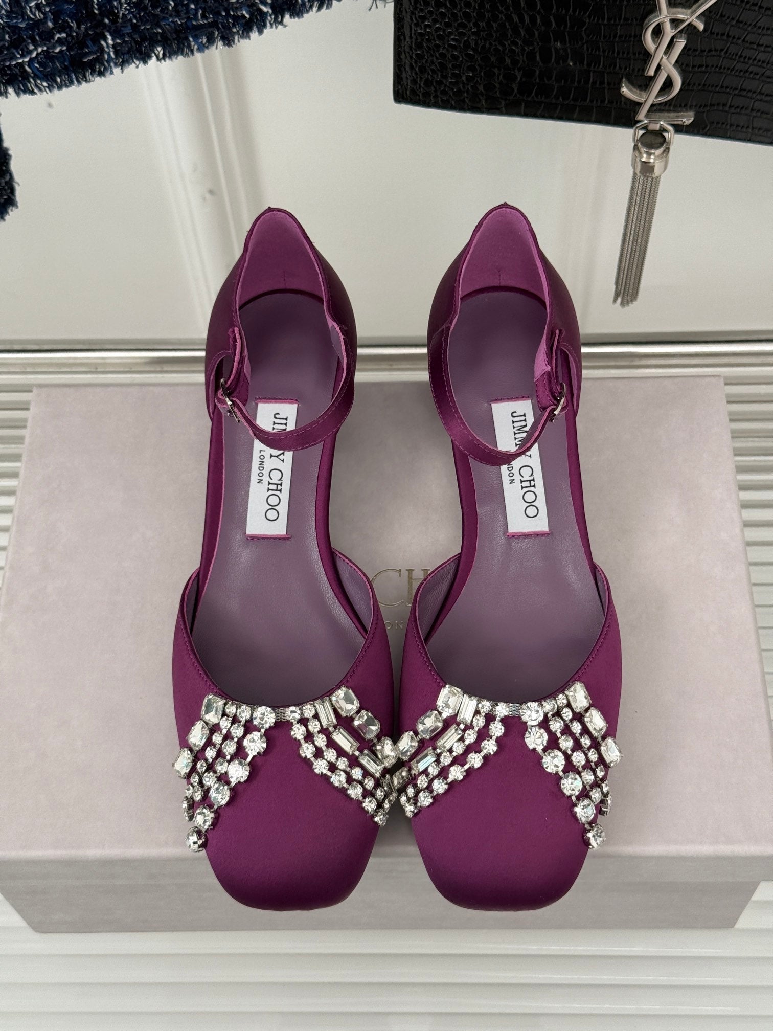 Jimmy Choo Sacaria Pearl-Embellished Satin Sandals
