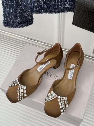 Jimmy Choo Sacaria Pearl-Embellished Satin Sandals