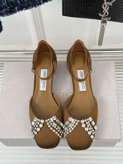 Jimmy Choo Sacaria Pearl-Embellished Satin Sandals
