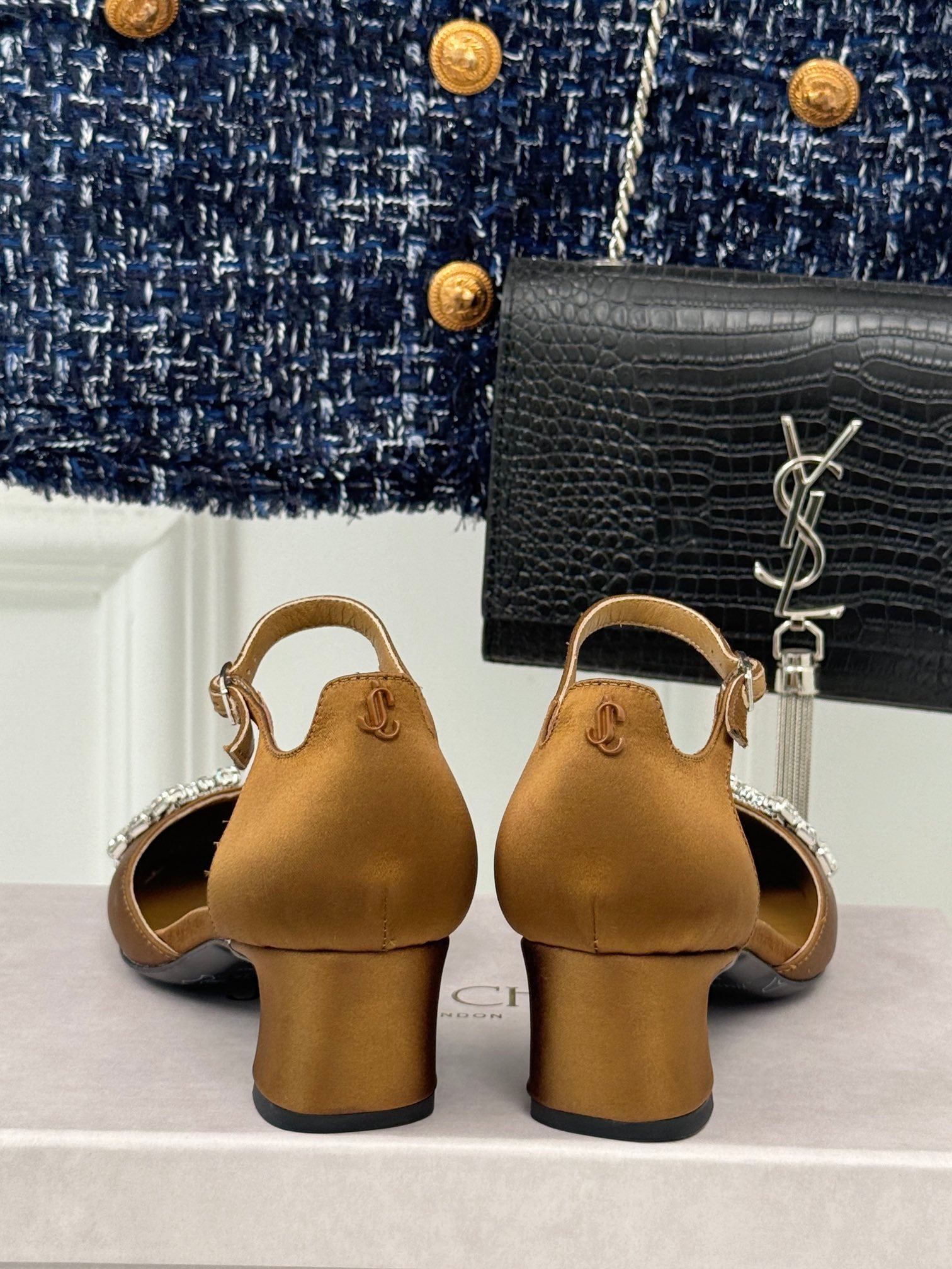 Jimmy Choo Sacaria Pearl-Embellished Satin Sandals