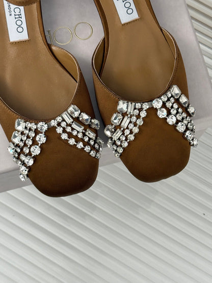 Jimmy Choo Sacaria Pearl-Embellished Satin Sandals