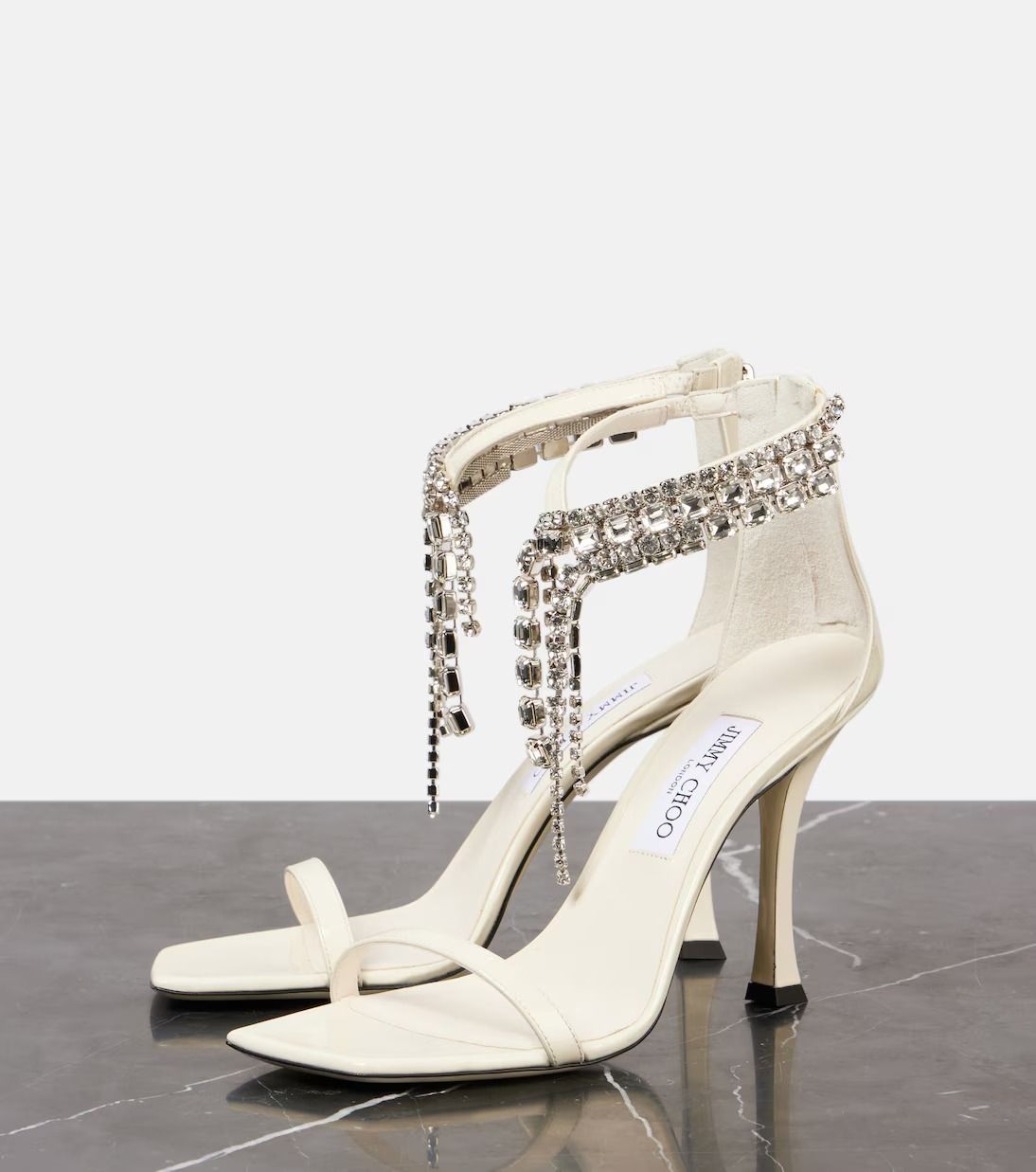 Jimmy Choo Verity 100 Embellished Satin Sandals