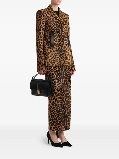 Khaite Leopard-Print Calf Hair Jacket