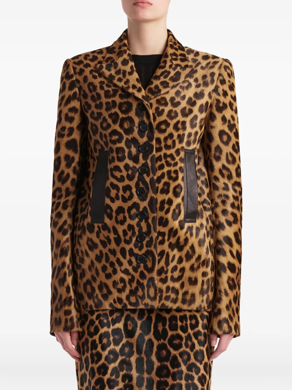 Khaite Leopard-Print Calf Hair Jacket