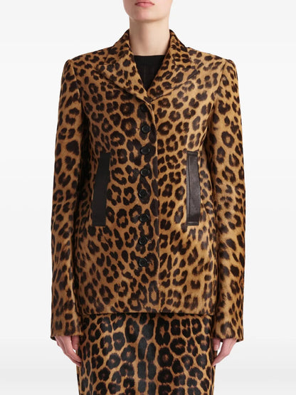 Khaite Leopard-Print Calf Hair Jacket