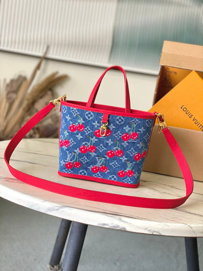 LV x TM Neverfull Inside Out BB Monogram Denim Bag