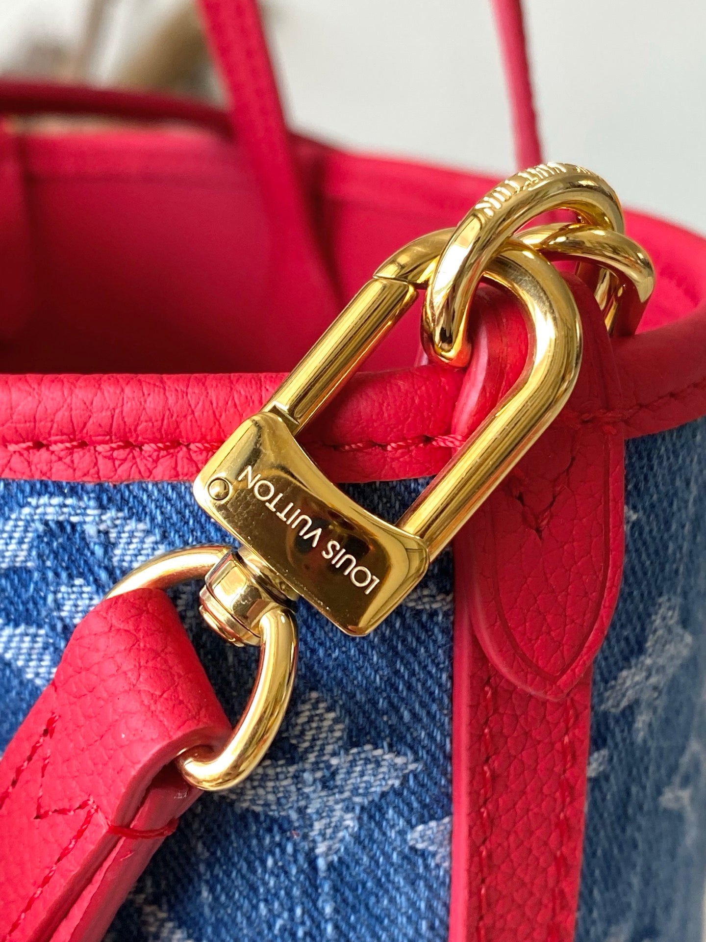LV x TM Neverfull Inside Out BB Monogram Denim Bag
