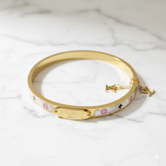 Louis Vuitton Nanogram Enamel Bangle Bracelet