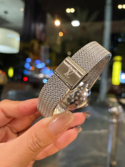 Louis Vuitton Tambour Monogram Diamond Pave Watch