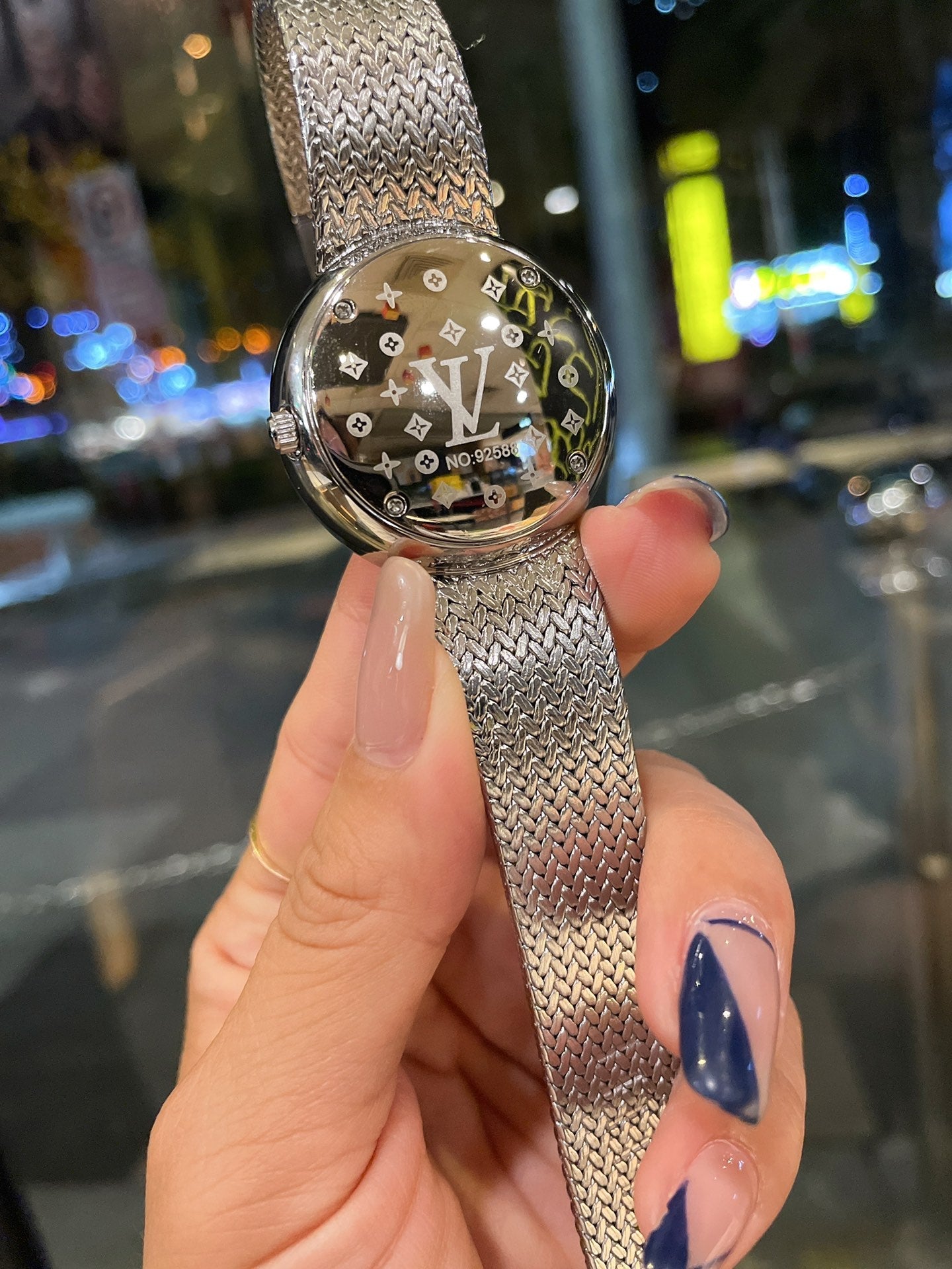 Louis Vuitton Tambour Monogram Diamond Pave Watch