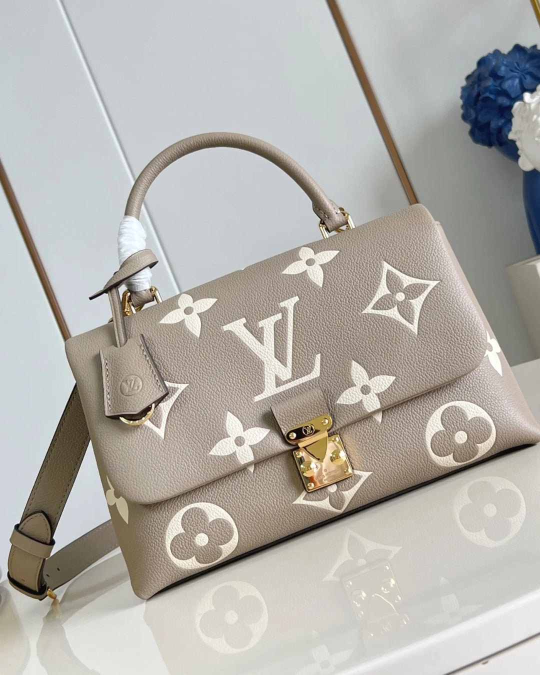 Madeleine MM Bicolor Monogram Empreinte Leather Bag