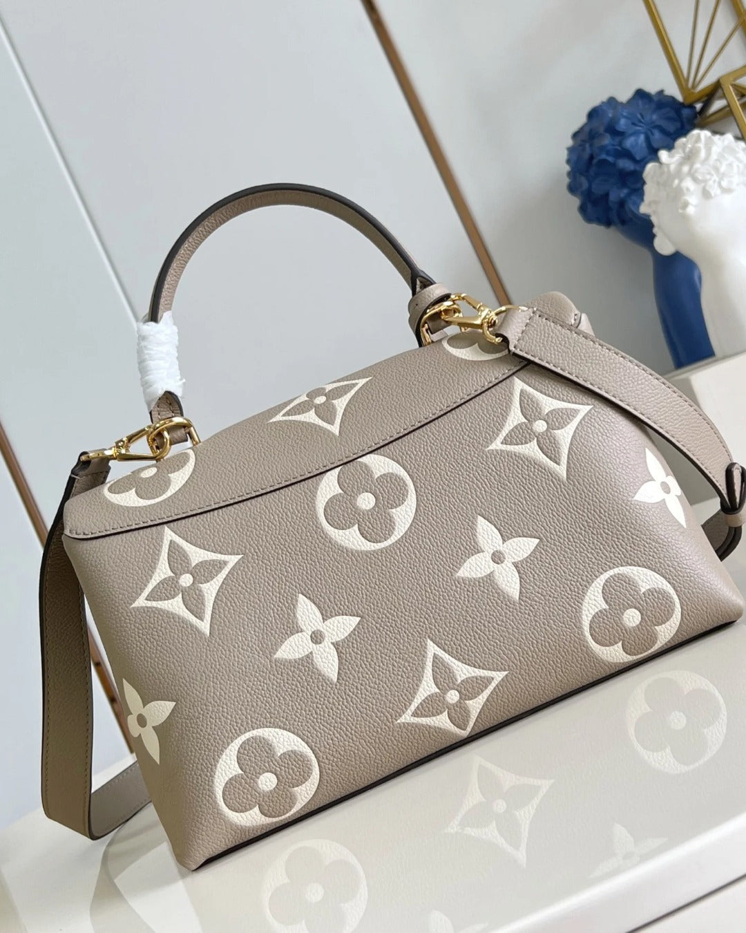Madeleine MM Bicolor Monogram Empreinte Leather Bag