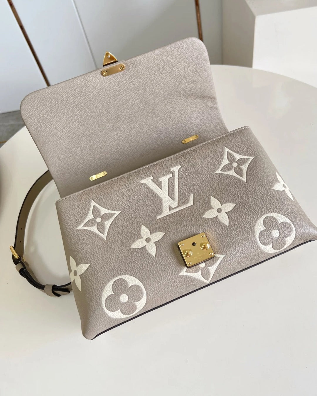 Madeleine MM Bicolor Monogram Empreinte Leather Bag