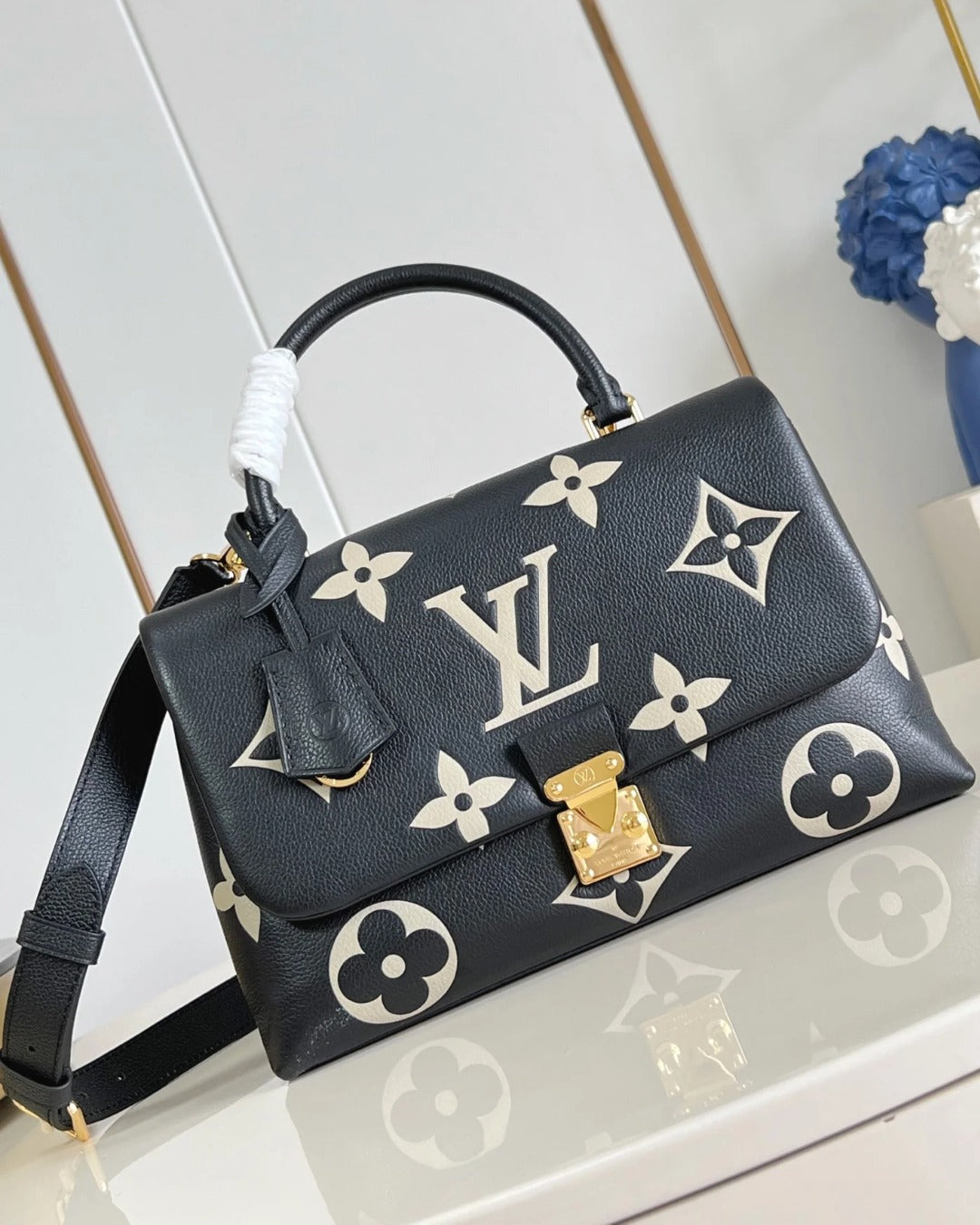 Madeleine MM Bicolor Monogram Empreinte Leather Bag