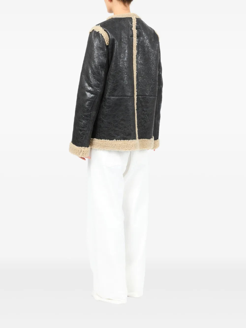 Maison Margiela Shearling-Trimmed Leather Jacket