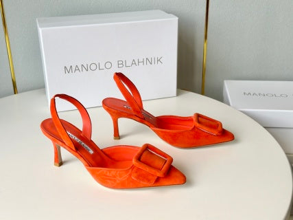 Manolo Blahnik Maysli Suede Slingbacks