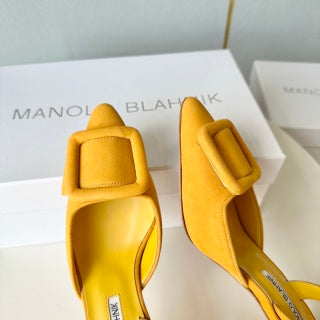 Manolo Blahnik Maysli Suede Slingbacks