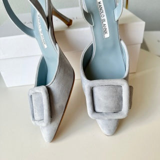 Manolo Blahnik Maysli Suede Slingbacks