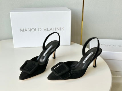 Manolo Blahnik Maysli Suede Slingbacks
