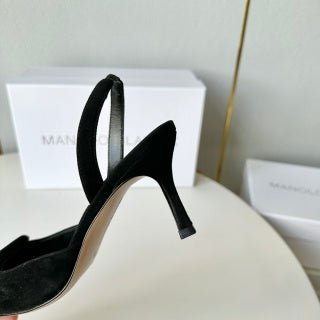 Manolo Blahnik Maysli Suede Slingbacks