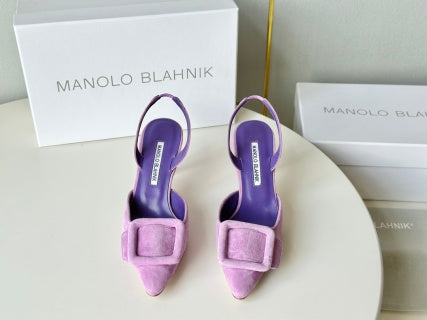 Manolo Blahnik Maysli Suede Slingbacks
