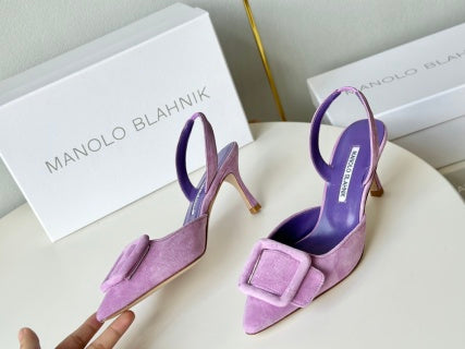 Manolo Blahnik Maysli Suede Slingbacks