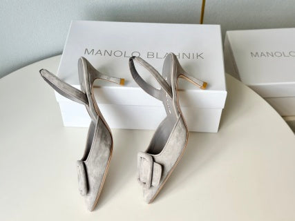 Manolo Blahnik Maysli Suede Slingbacks