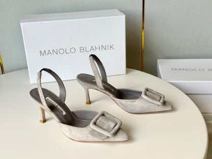 Manolo Blahnik Maysli Suede Slingbacks