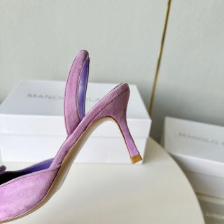 Manolo Blahnik Maysli Suede Slingbacks