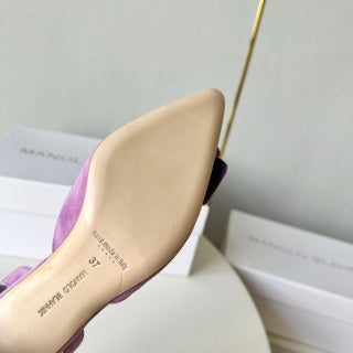 Manolo Blahnik Maysli Suede Slingbacks