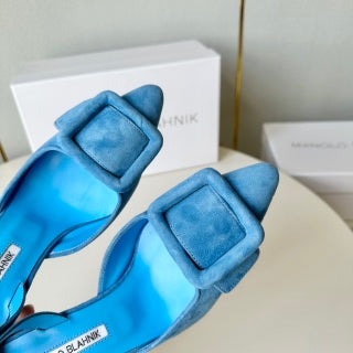 Manolo Blahnik Maysli Suede Slingbacks